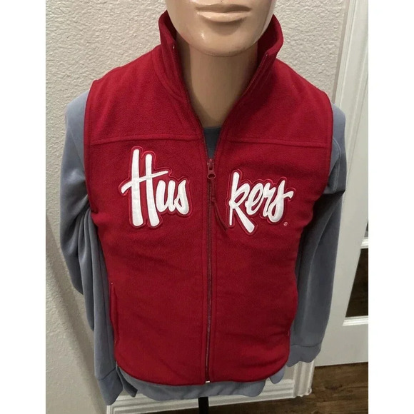 Women’s Antigua NCAA Nebraska Cornhuskers Full Zip Fleece Vest Size Small - Picture 1 of 4